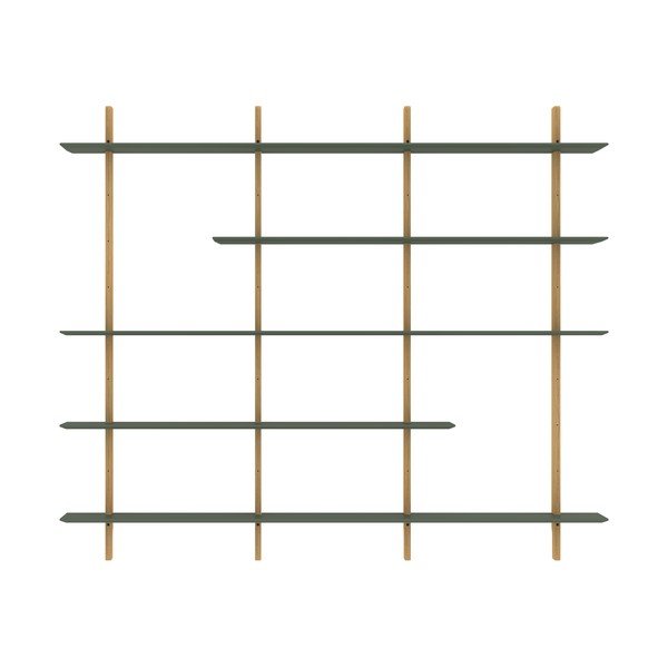 Scaffale modulare verde in rovere 224x190 cm Bridge - Tenzo
