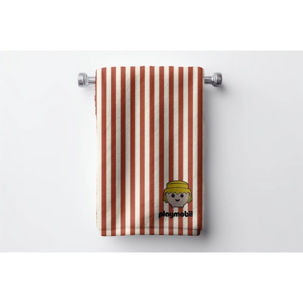 Asciugamano rosso in cotone da bambini 75x140 cm Stripes - Playmobil