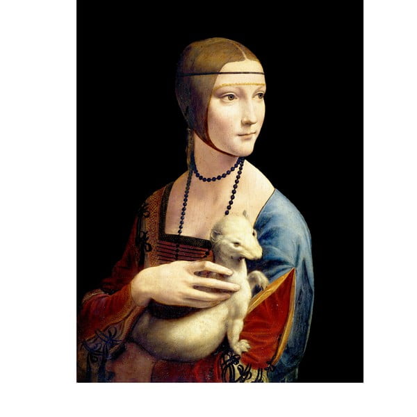 Dipinto - riproduzione 30x40 cm Lady with an Ermine, Leonardo Da Vinci - Fedkolor
