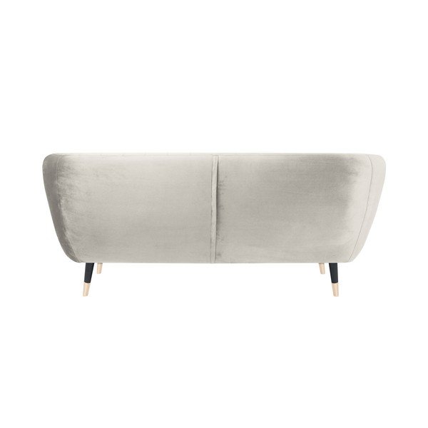 Divano crema con gambe nere Benito, 158 cm - Mazzini Sofas-image-4