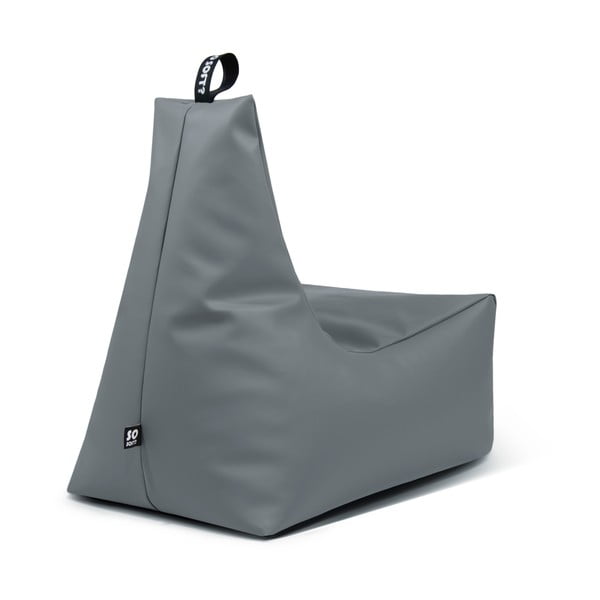 Puof a sacco arancione con rivestimento in finta pelle Icy XL – So Soft?-image-3