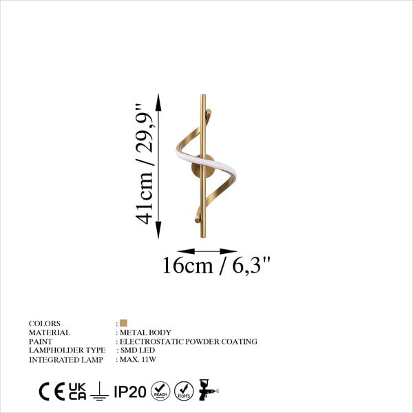 Lampada da parete LED color ottone Likma – Opviq lights-image-4