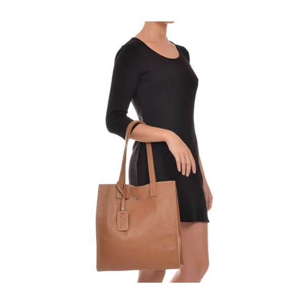 Borsa Meggie in pelle marrone cognac - Isabella Rhea-image-4