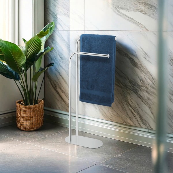 Stand portasciugamani color argento lucido in acciaio inox Levante – Wenko-image-1