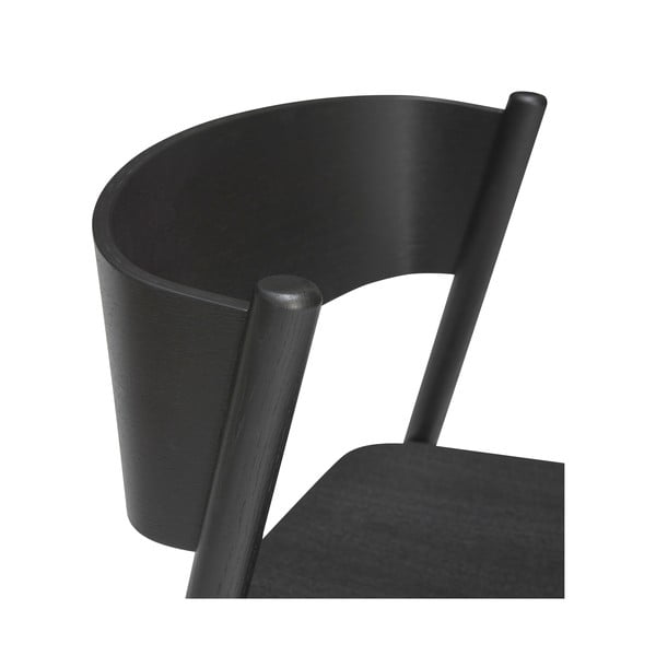 Sgabello da bar nero in legno di quercia altezza seduta 75 cm Oblique - Hübsch-image-4