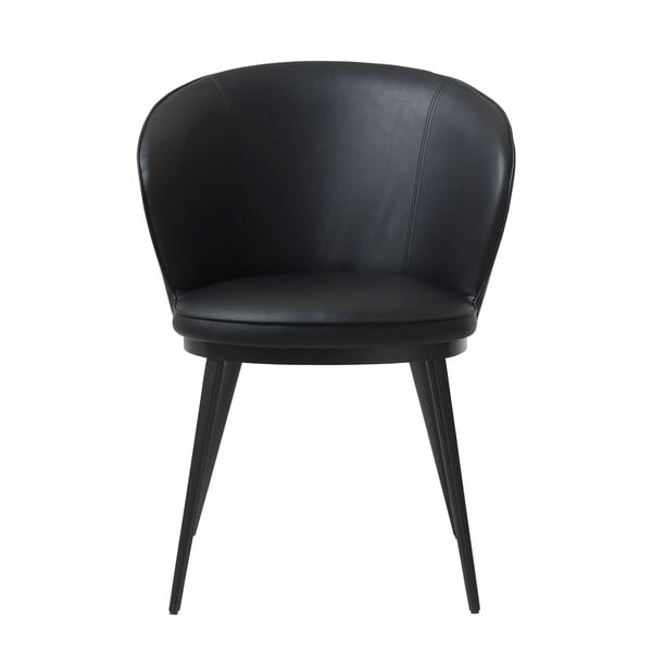 Sedia da pranzo in similpelle nera Leath Gain - Unique Furniture-image-1