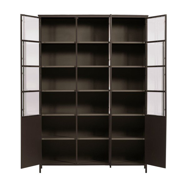 Vetrina marrone scuro in metallo 140x200x42 cm Exhibit – WOOOD-image-2