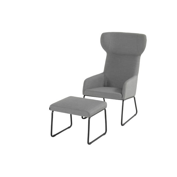 Poltrona da giardino imbottita grigia con poggiapiedi Chris - Hartman-image-2