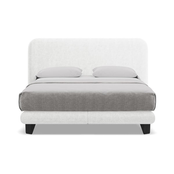 Letto boxspring bianco 160x200 cm Ilima - Makamii-image-2