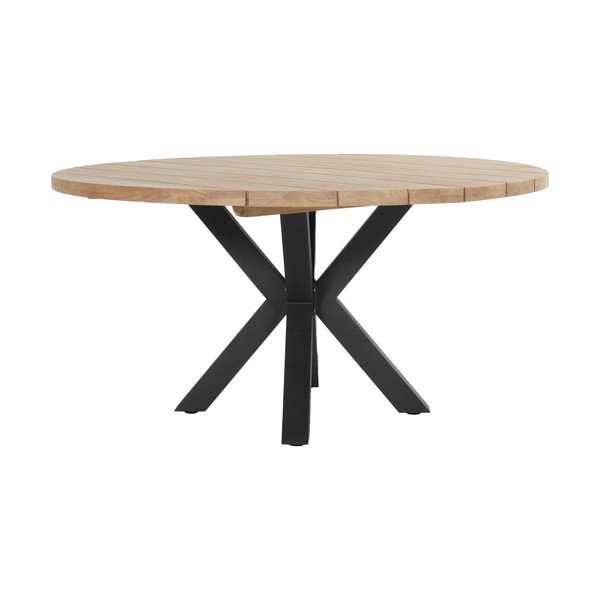 Tavolo da pranzo da giardino rotondo in teak massiccio ø 150 cm Stephanie – Hartman