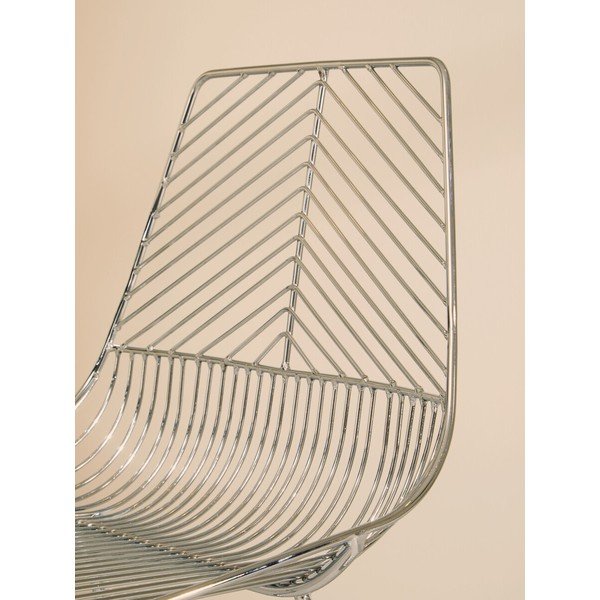 Sedia da pranzo argentata in metallo District – Premier Housewares-image-4