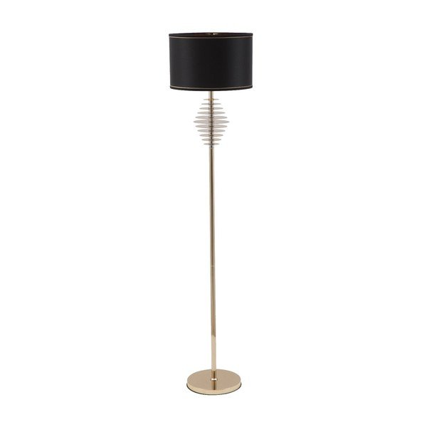 Lampada da terra nera con design Terra dorato - Mauro Ferretti