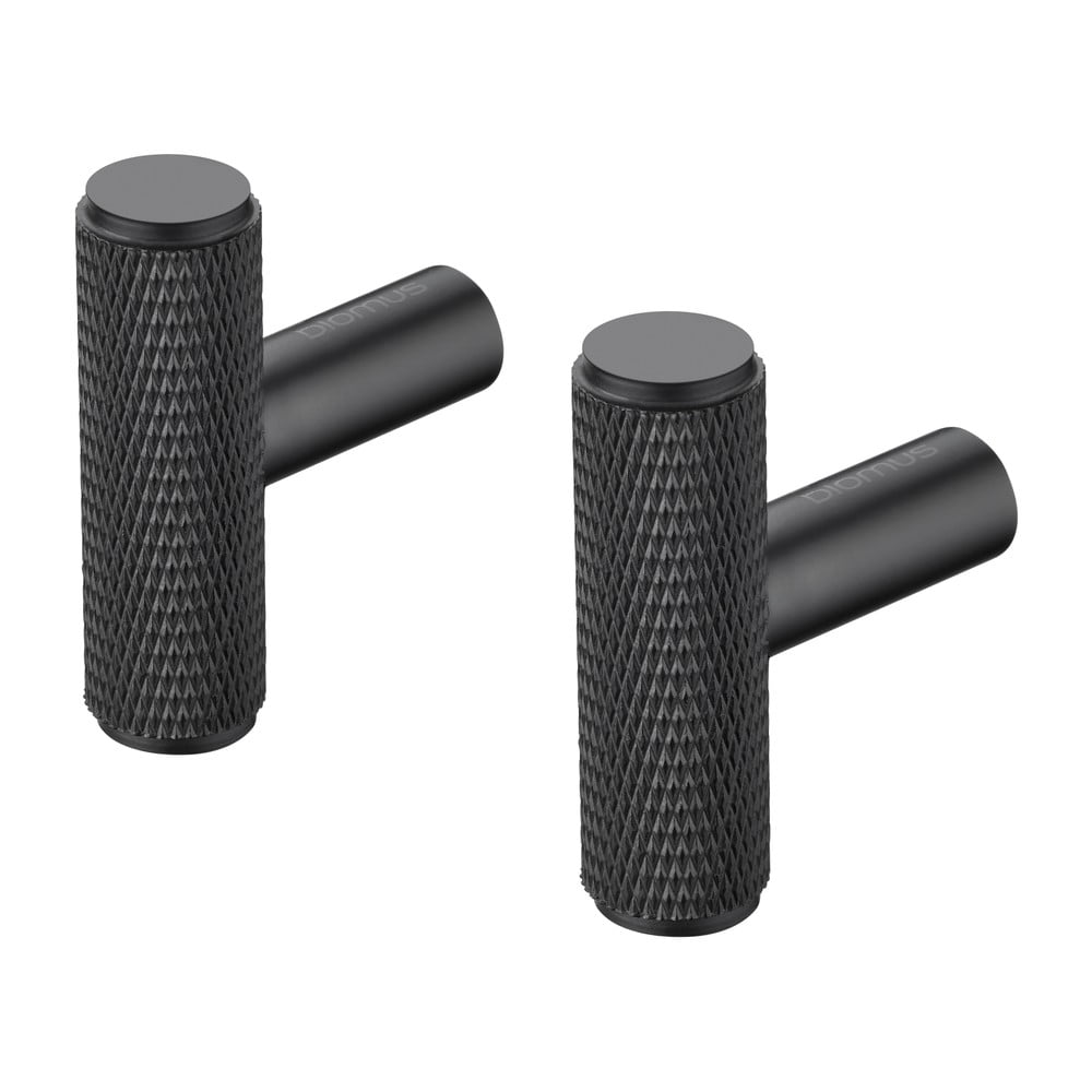 Set di ganci da parete neri in metallo 2 pz Rof – Blomus | Ganci