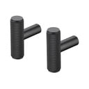 Set di ganci da parete neri in metallo 2 pz Rof – Blomus