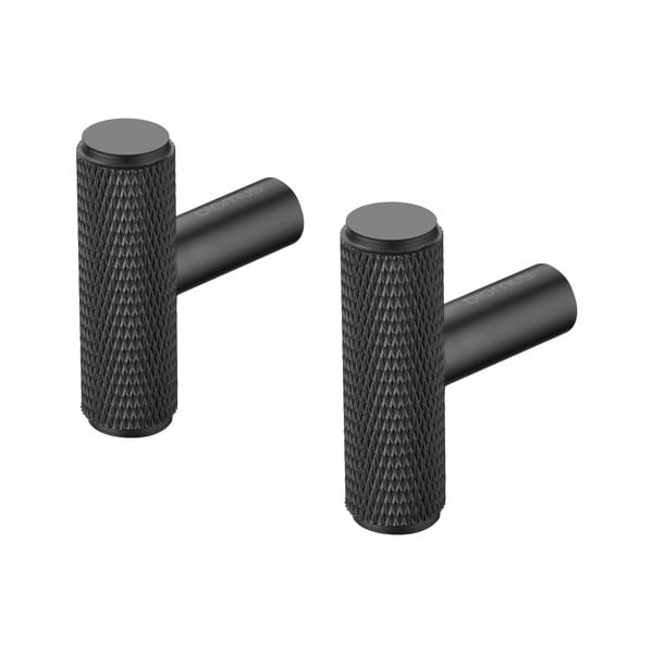 Set di ganci da parete neri in metallo 2 pz Rof – Blomus