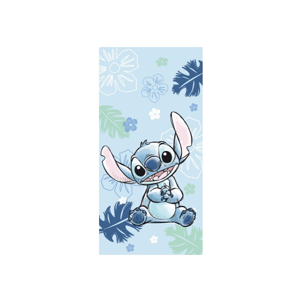 Asciugamano per bambini blu in cotone 70x140 cm Lilo and Stitch "Ohana Blue" – Jerry Fabrics | Asciugamani per bambini