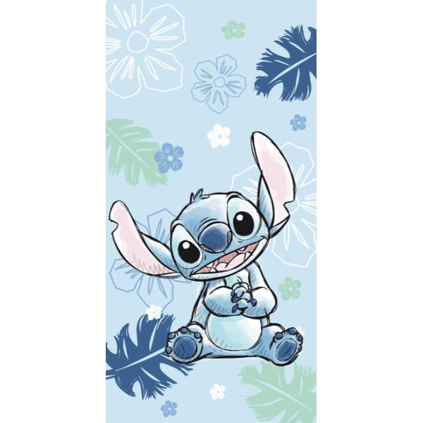 Asciugamano per bambini blu in cotone 70x140 cm Lilo and Stitch "Ohana Blue" – Jerry Fabrics