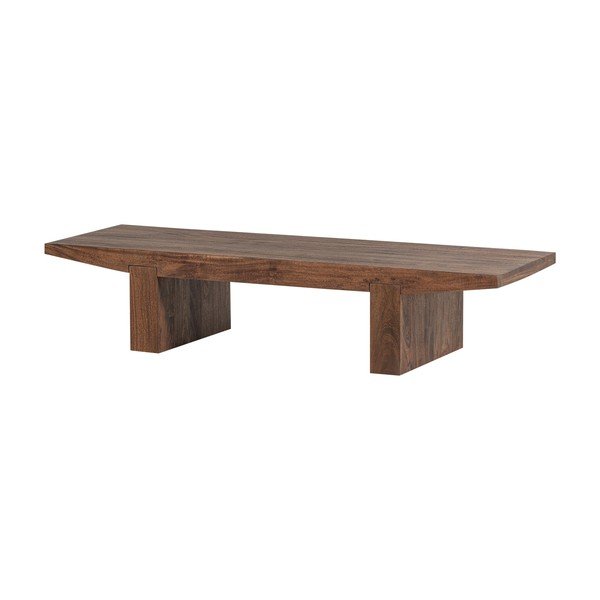 Tavolino da salotto colore naturale scuro in acacia massiccia 48x152 cm Eron – WOOOD-image-2