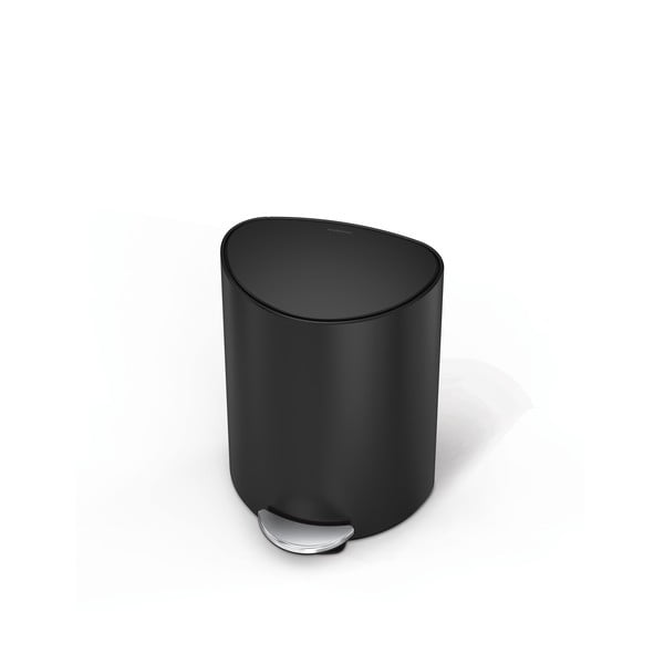 Cestino in metallo nero opaco con pedale 6 L - simplehuman-image-3