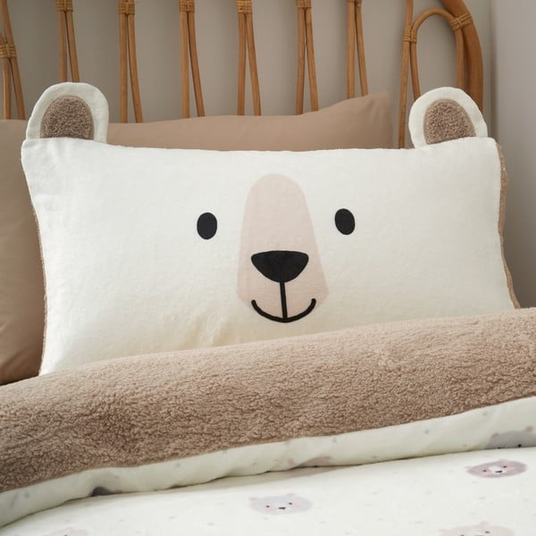Set copripiumino e federa da bambini marrone e color crema in micropile per letto matrimoniale 200x200 cm Cosy Bear – Catherine Lansfield-image-2