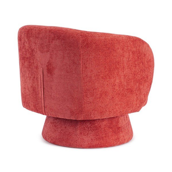 Poltrona rossa girevole con rivestimento in ciniglia Julienne – Bizzotto-image-4
