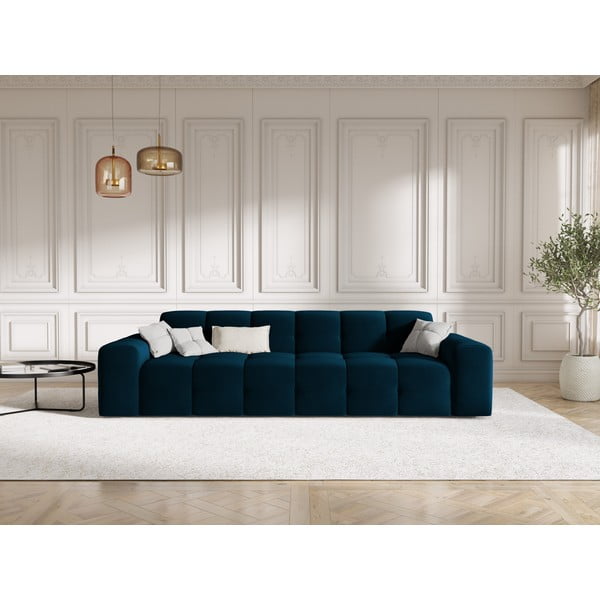 Divano in velluto blu scuro 255 cm Kendal - Micadoni Home-image-1