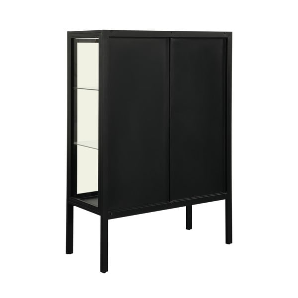 Vetrina nera a due ante, altezza 140 cm Alva - Støraa-image-4