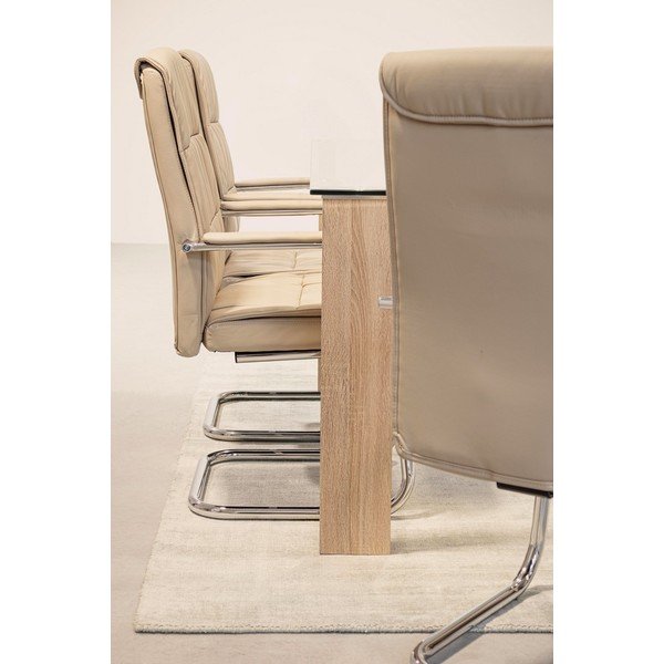 Sedia da ufficio grigio tortora in similpelle Sydney – Bizzotto-image-2