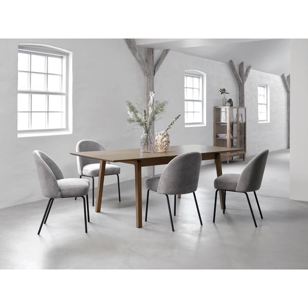 Tavolo da pranzo pieghevole marrone con piano in rovere 95x200 cm Bari - Unique Furniture-image-1