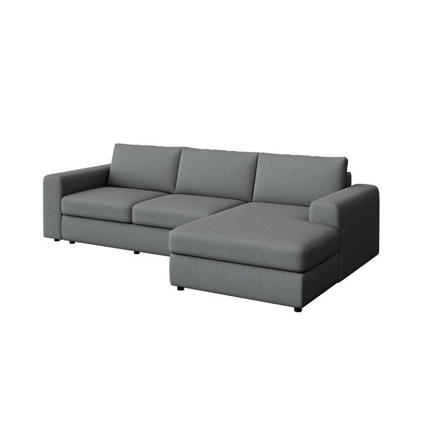 Divano angolare grigio (con penisola a destra e chaise lounge) Baga – Rodier-image-2