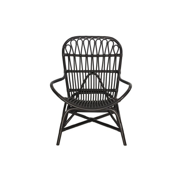 Sedia da giardino in rattan nero Sara - Bonami Essentials-image-1