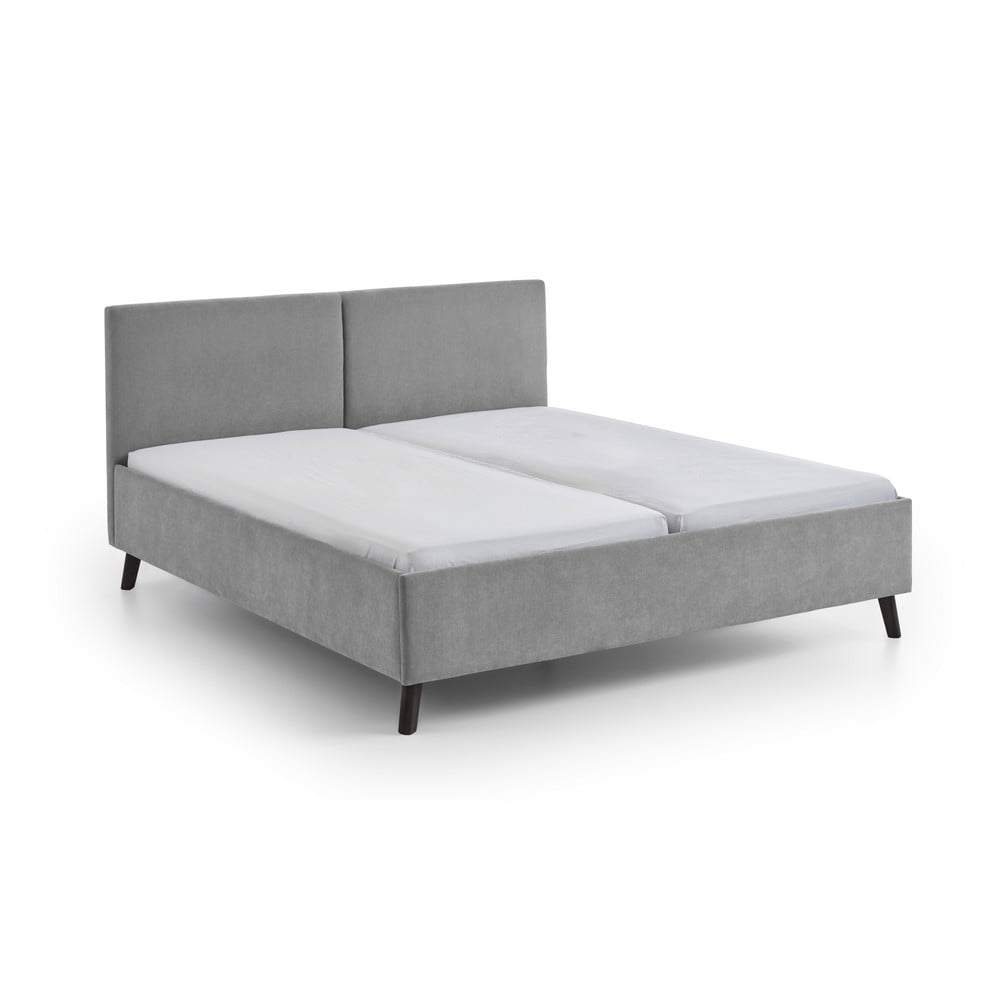 Letto matrimoniale imbottito grigio con rete inclusa 180x200 cm Piano – Meise Möbel | Letti matrimoniali