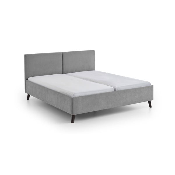 Letto matrimoniale imbottito grigio con rete inclusa 160x200 cm Piano – Meise Möbel