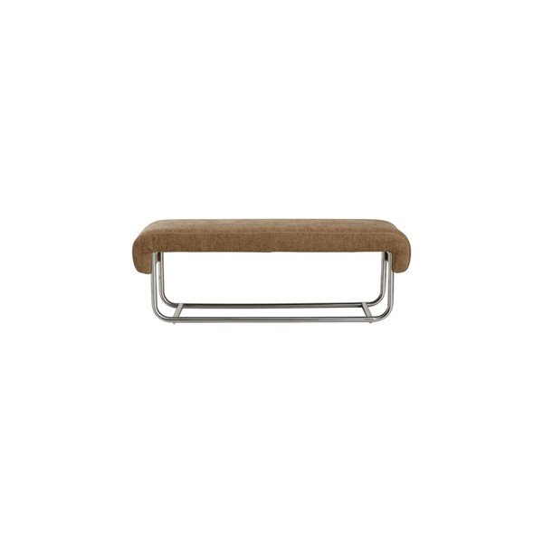 Panchina marrone in metallo/in imbottito con rivestimento in ciniglia Mindy – Ellos Home