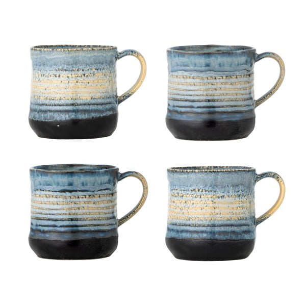 Tazze in set blu in gres 4 pz 380 ml Deana – Bloomingville