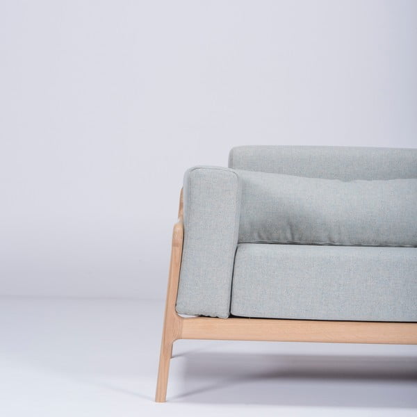 Divano grigio-blu con struttura in legno di quercia , 180 cm Fawn - Gazzda-image-3
