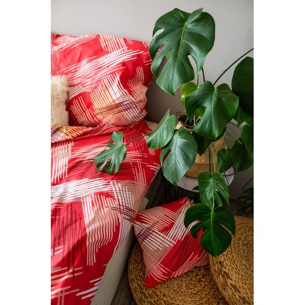 Biancheria in cotone rosso per letto singolo 140x200 cm LP Dita Red - Cotton House-image-3