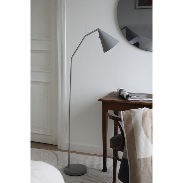 Lampada da terra LED grigia con paralume in metallo e intensità regolabile (altezza totale 144 cm) Funil – Markslöjd-image-1