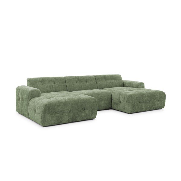 Divano angolare verde (a U/con chaise lounge) Melva – Ropez