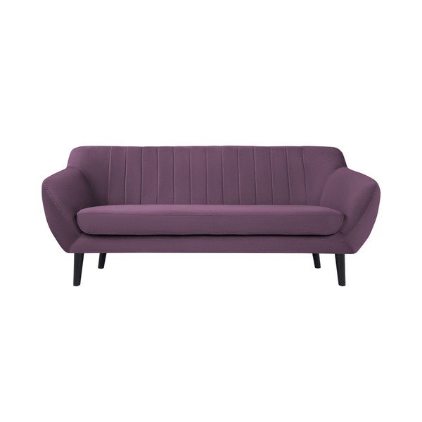Divano a due posti Toscane viola, gambe nere - Mazzini Sofas
