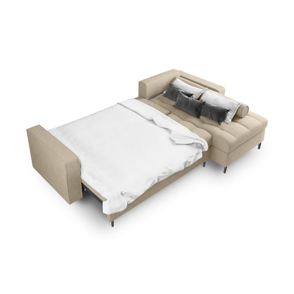 Divano letto angolare beige, angolo destro Santo - Milo Casa-image-4