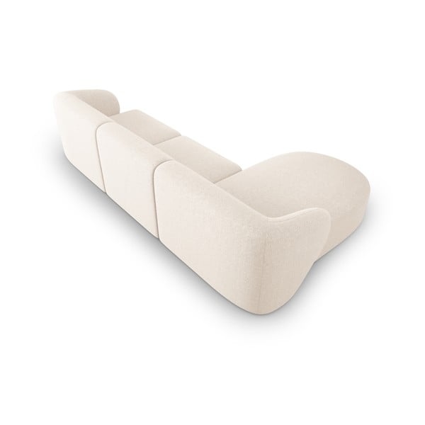 Divano angolare beige (con penisola a sinistra/con chaise lounge) con rivestimento in ciniglia Paolo – Milo Casa-image-3