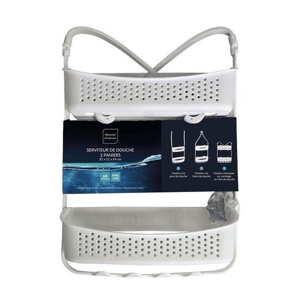 Mensola da bagno da appendere bianco opaco in plastica Vesper – douceur d'intérieur-image-4