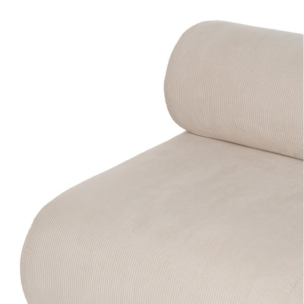 Poltrona color crema con rivestimento in velluto a coste – Ixia-image-4