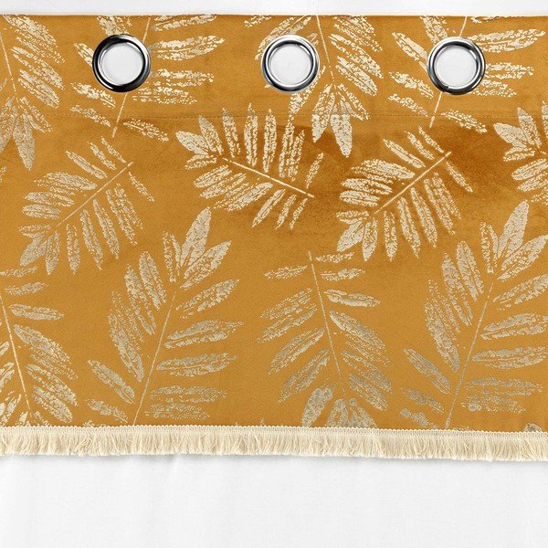 Tenda in voile giallo e bianco 140x280 cm Adelor - douceur d'intérieur-image-3
