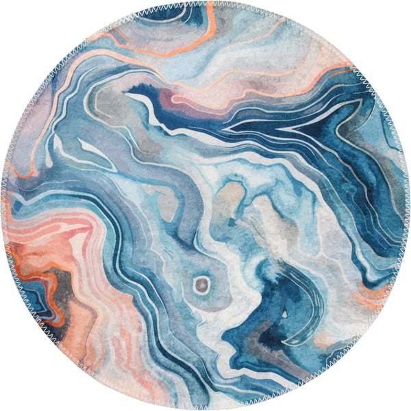 Tappeto rotondo blu e rosa lavabile ø 100 cm Colors of Joy – Vitaus