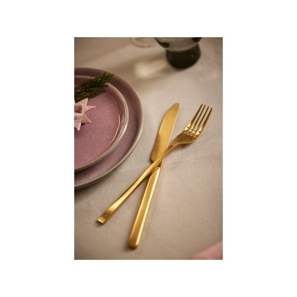 Posate color ottone in acciaio 16 pz Brass – Bitz-image-1