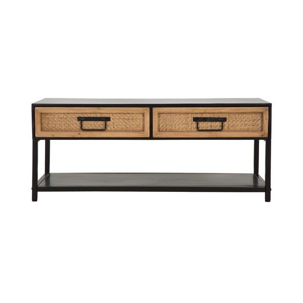 Mobile TV nero/di colore naturale in metallo 95x38x38 cm Hanoi – Mauro Ferretti