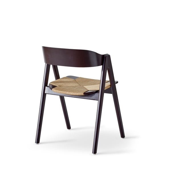 Sedia da pranzo in legno di faggio nero con seduta in rattan Findahl di Hammel Mette - Hammel Furniture-image-3