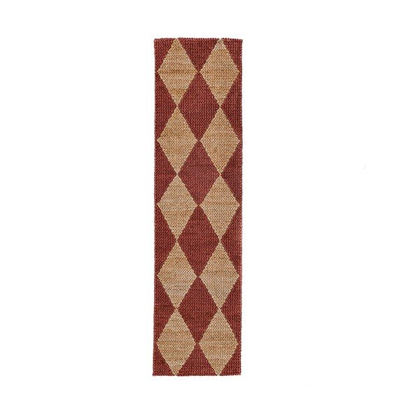 Passatoia color terracotta in misto iuta tessuta a mano 80x230 cm Effie Diamond – Flair Rugs